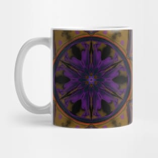 Mosaic Kaleidoscope Flower Purple Yellow and Orange Mug